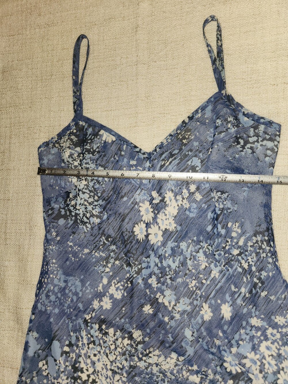 Vintage Y2k Blue Floral Slip Dress - Women’s Intimates - Picture 7 of 7